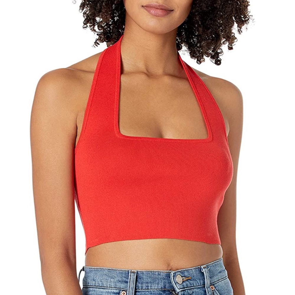 The Drop Red Halter top - Picture 3 of 5
